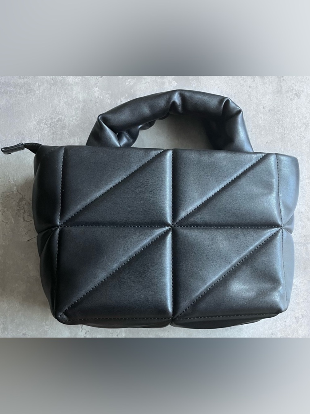 Zara Black Quilted Top-Handle Women's Bag